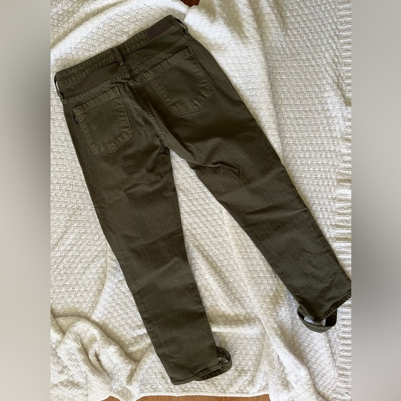 Pants Cargo 2000s Y2K Parker Smith Khaki Olive Green Slim Leg 2/26 Vintage - Picture 9 of 10